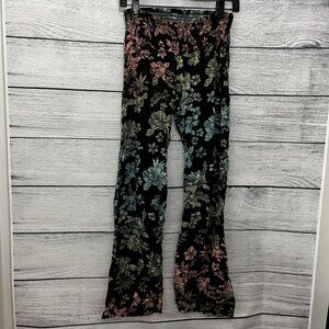 Jessica Simpson Boho Multicolor Floral Flare Maternity Pants Size S